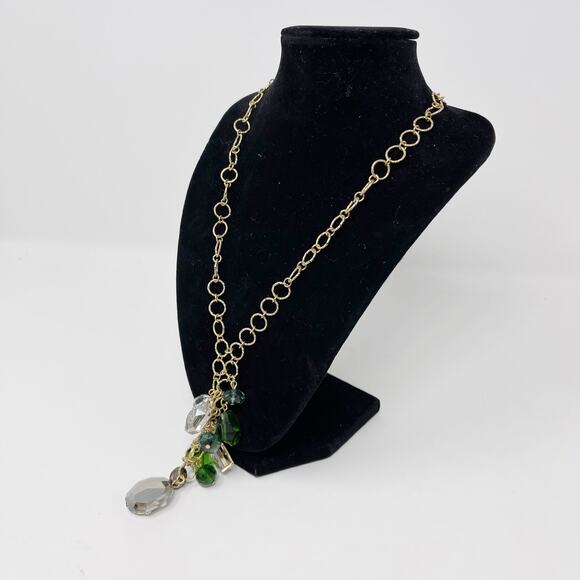 Inc International Concepts Gold Tone Chainlink Necklace with Bauble Pendants - Picture 4 of 6